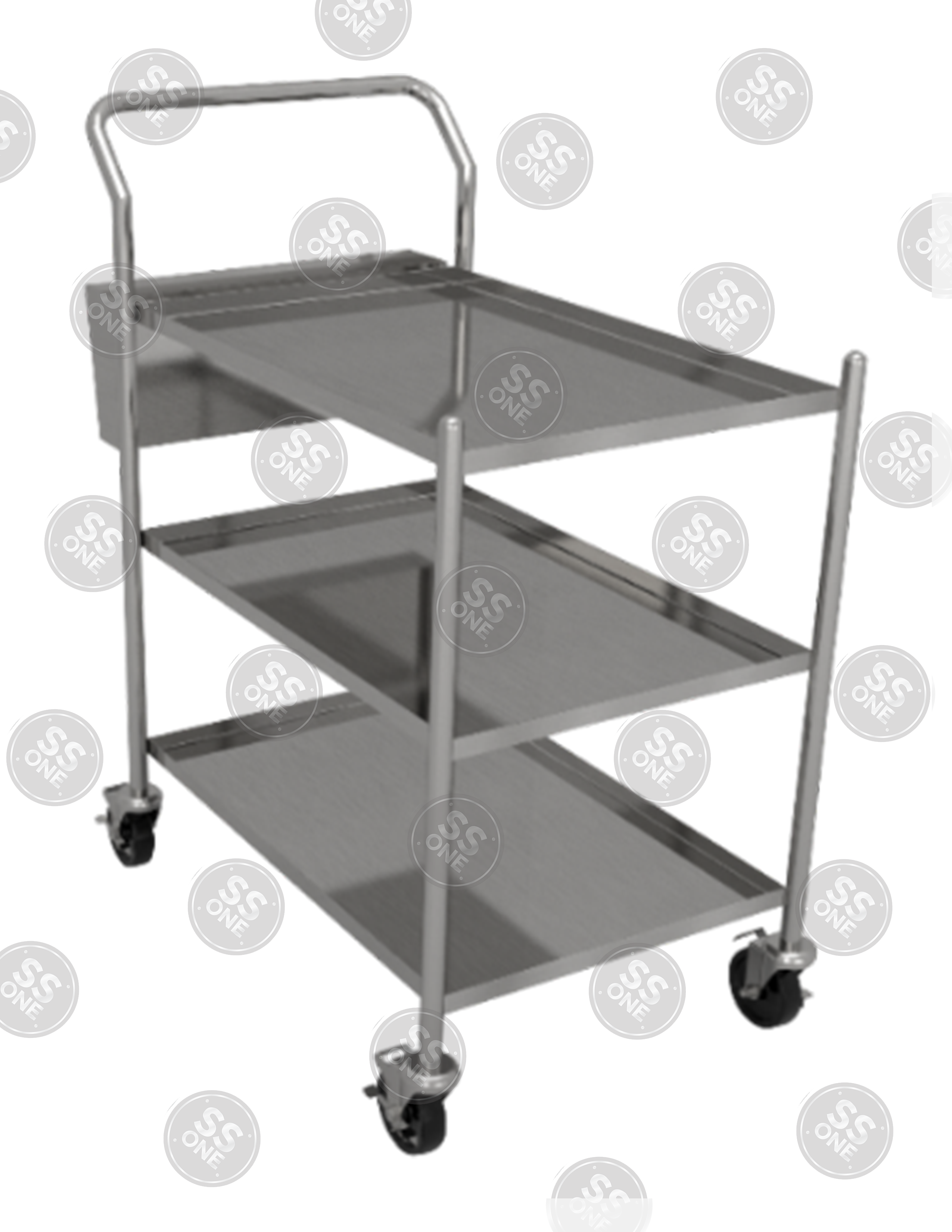 UTILITY CART 2 LAYERS WITH SILVER WARE BIN 